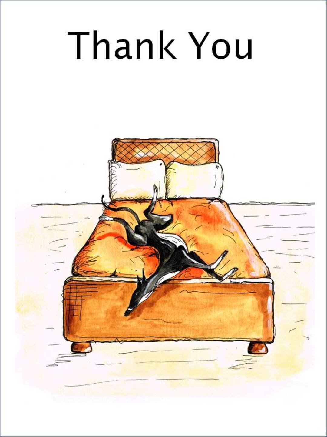 Thank You Card Greyhound Whippet Lurcher Italian Dog - CUSTOM TEXT