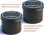 Gun Safe Dehumidifier 200g - Silica Gel Desiccant Canister, Moisture Absorber for Gun Cabinets & Safes, Protect 80 Cubic Feet, Black, Aluminum Shell