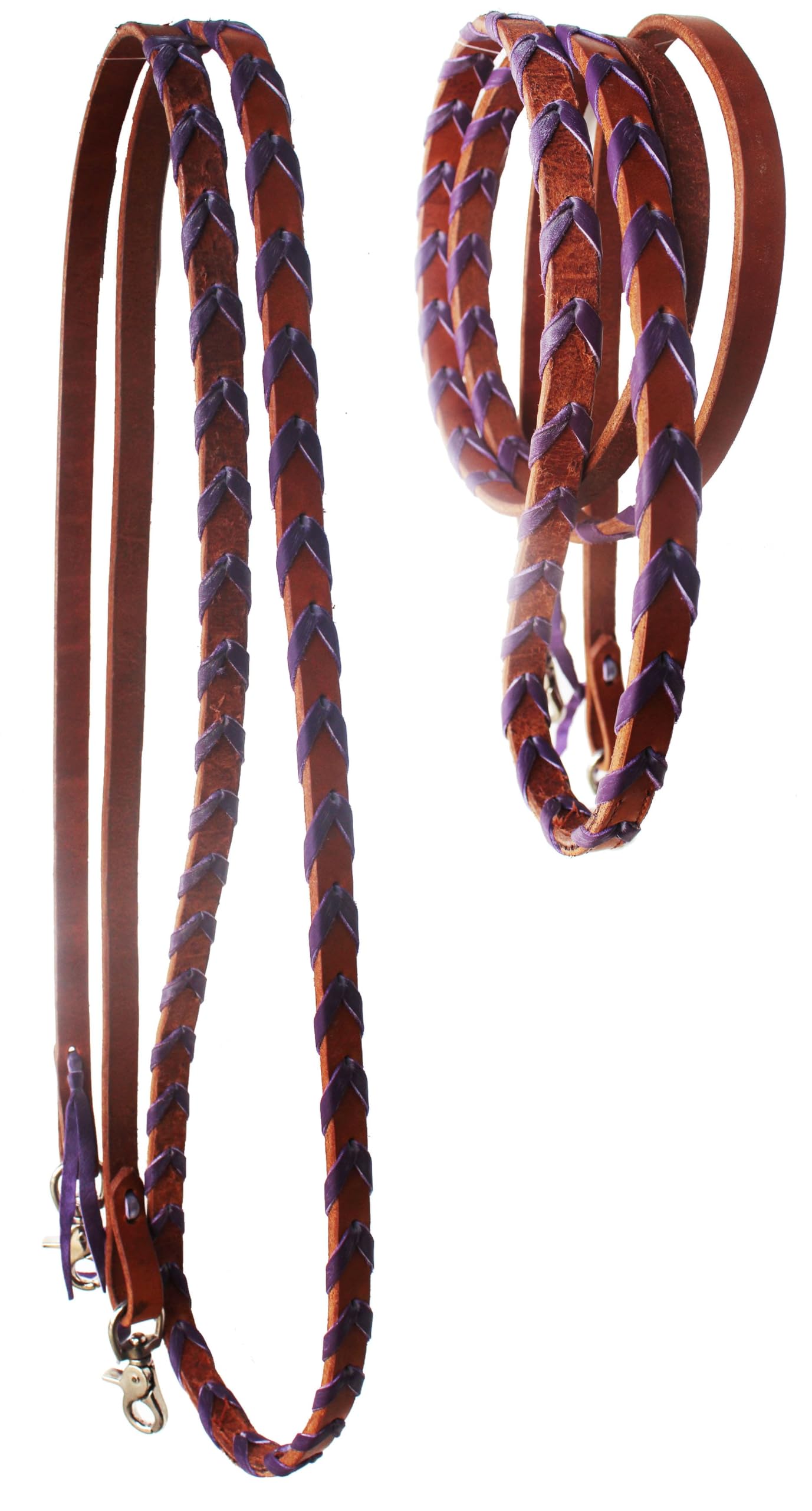 CHALLENGER Horse Western Amish - Redini in pelle viola con lacci per concorso 6686PR