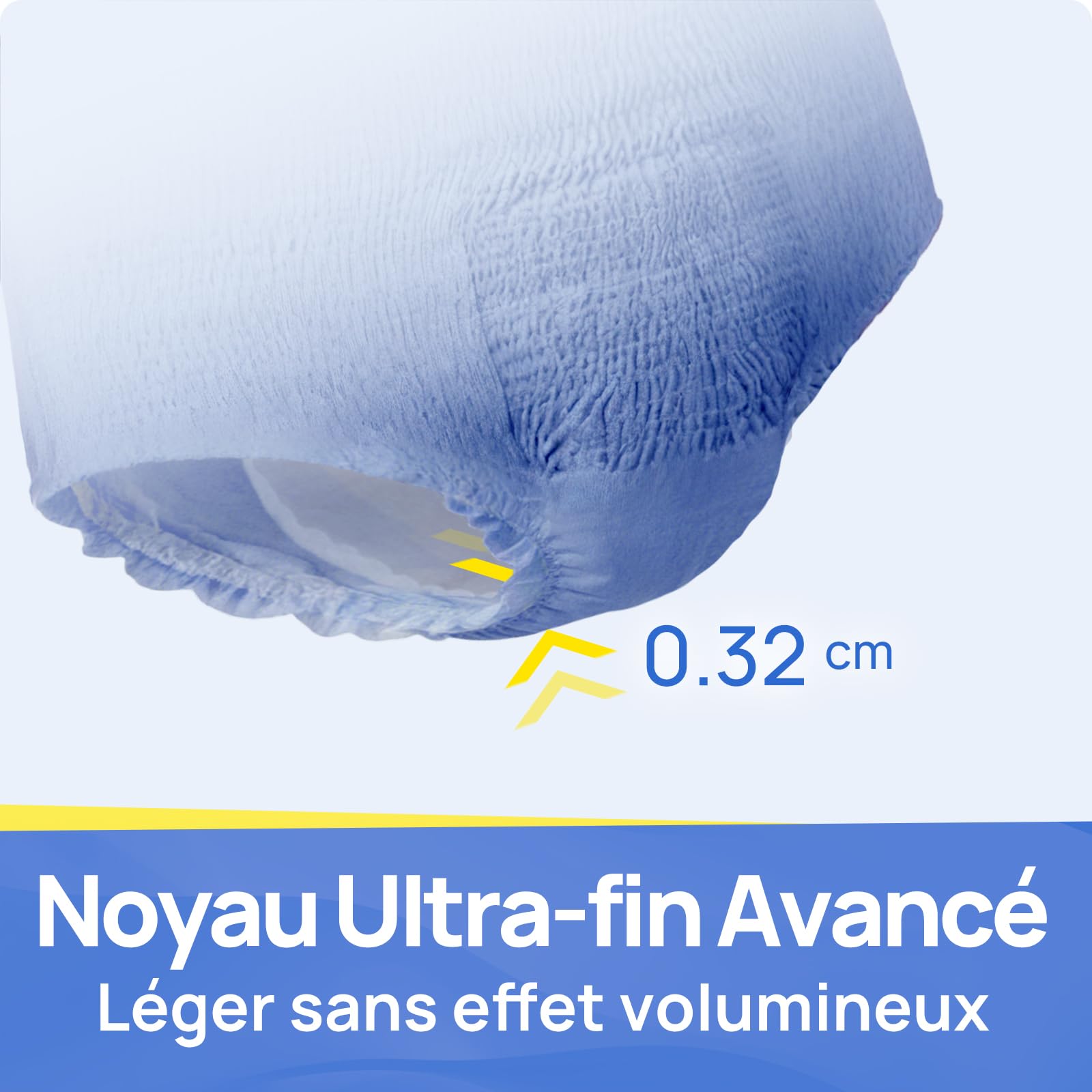 SUNKISS Ultra Fine Couche Adulte Homme Slips Jetables Sous-Vêtements Absorbants Absorption Rapide Fuites Urinaires Incontinence Modérée Taille L Bleu 36 Unités