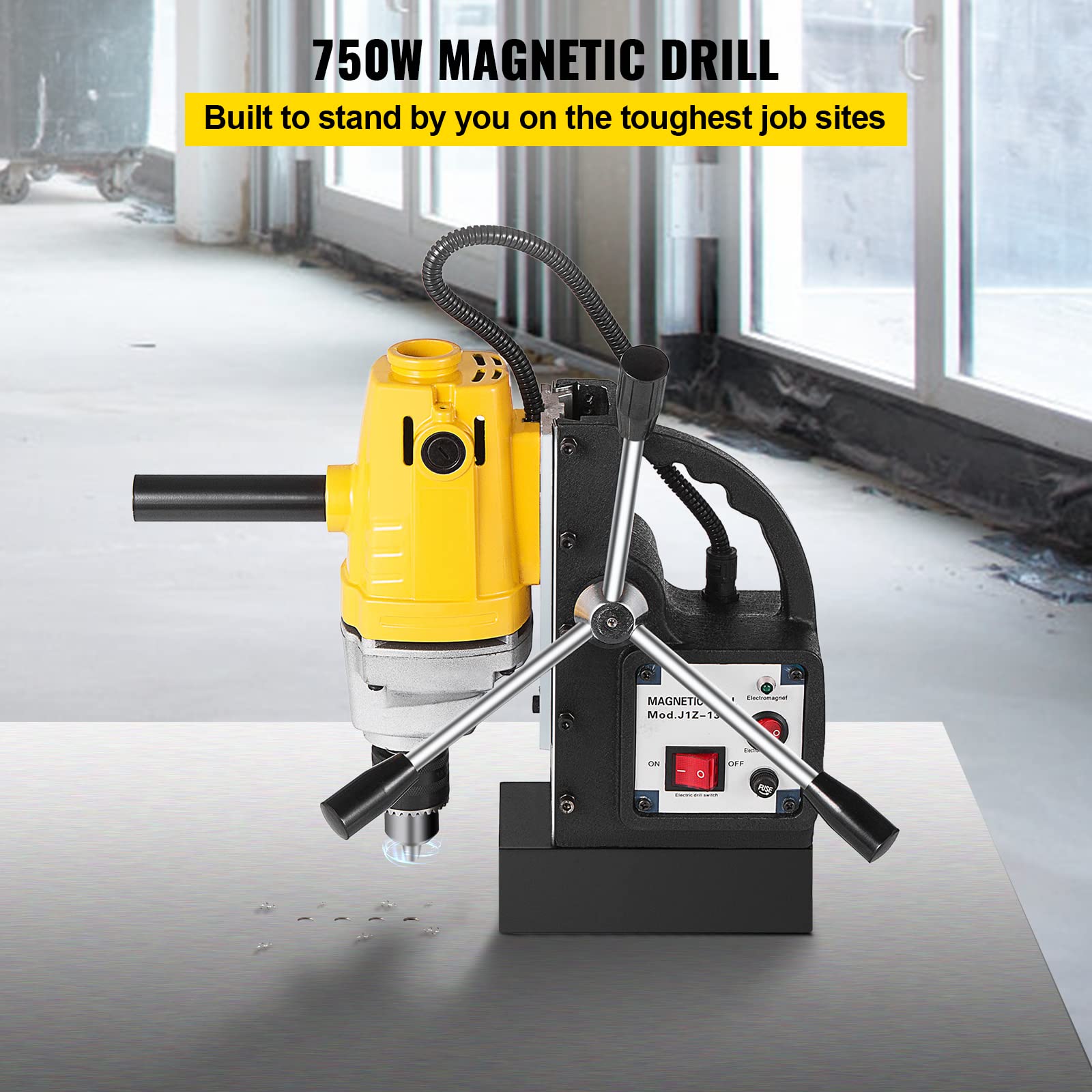 Prensa de taladro magnético MD13 8500N Magnet Force TableTop 750W Máquina de perforación de núcleo de banco portátil eléctrica multifuncional