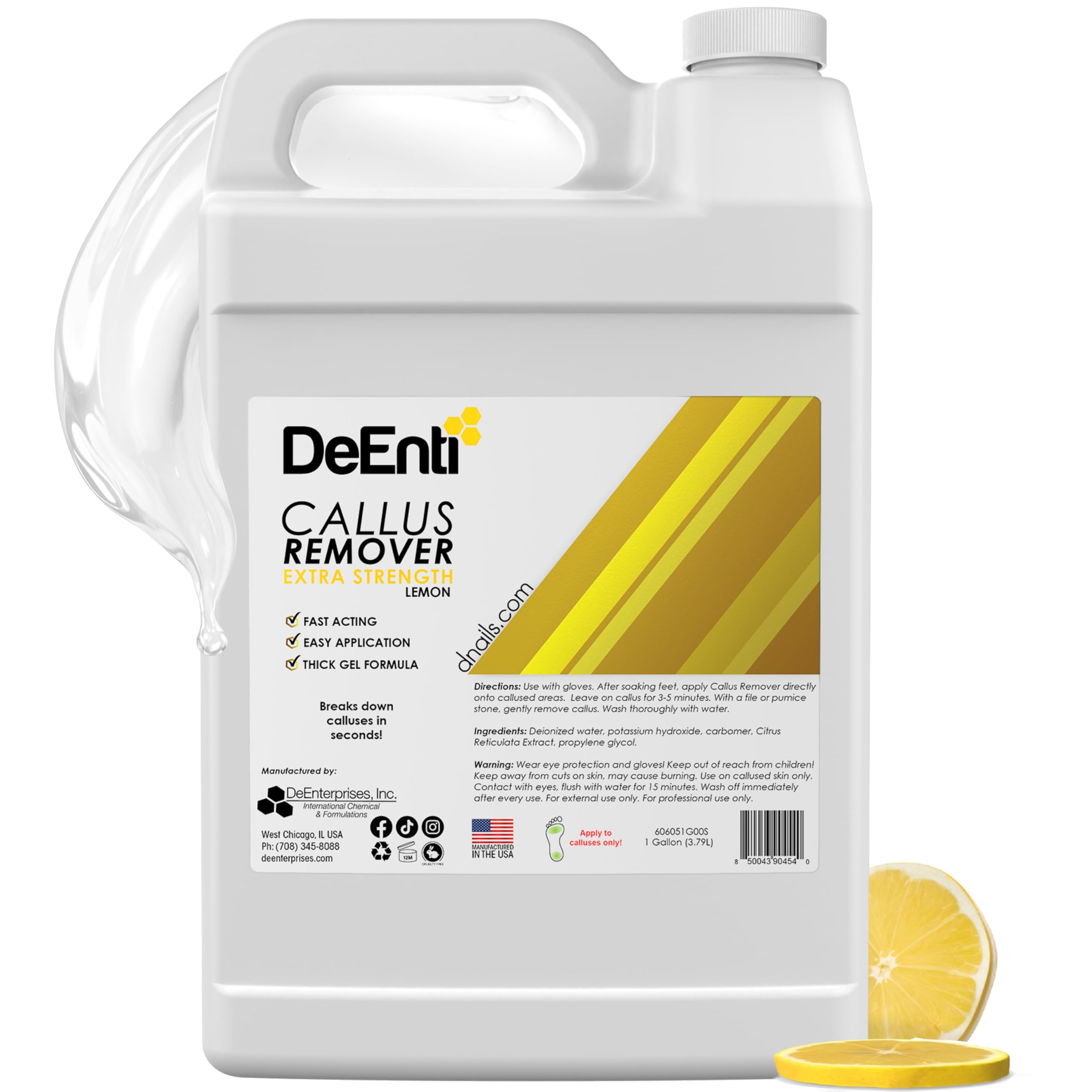 DeEnti Callus Remover for Feet, Foot Callus Remover Gel, Gallon Lemon Scent
