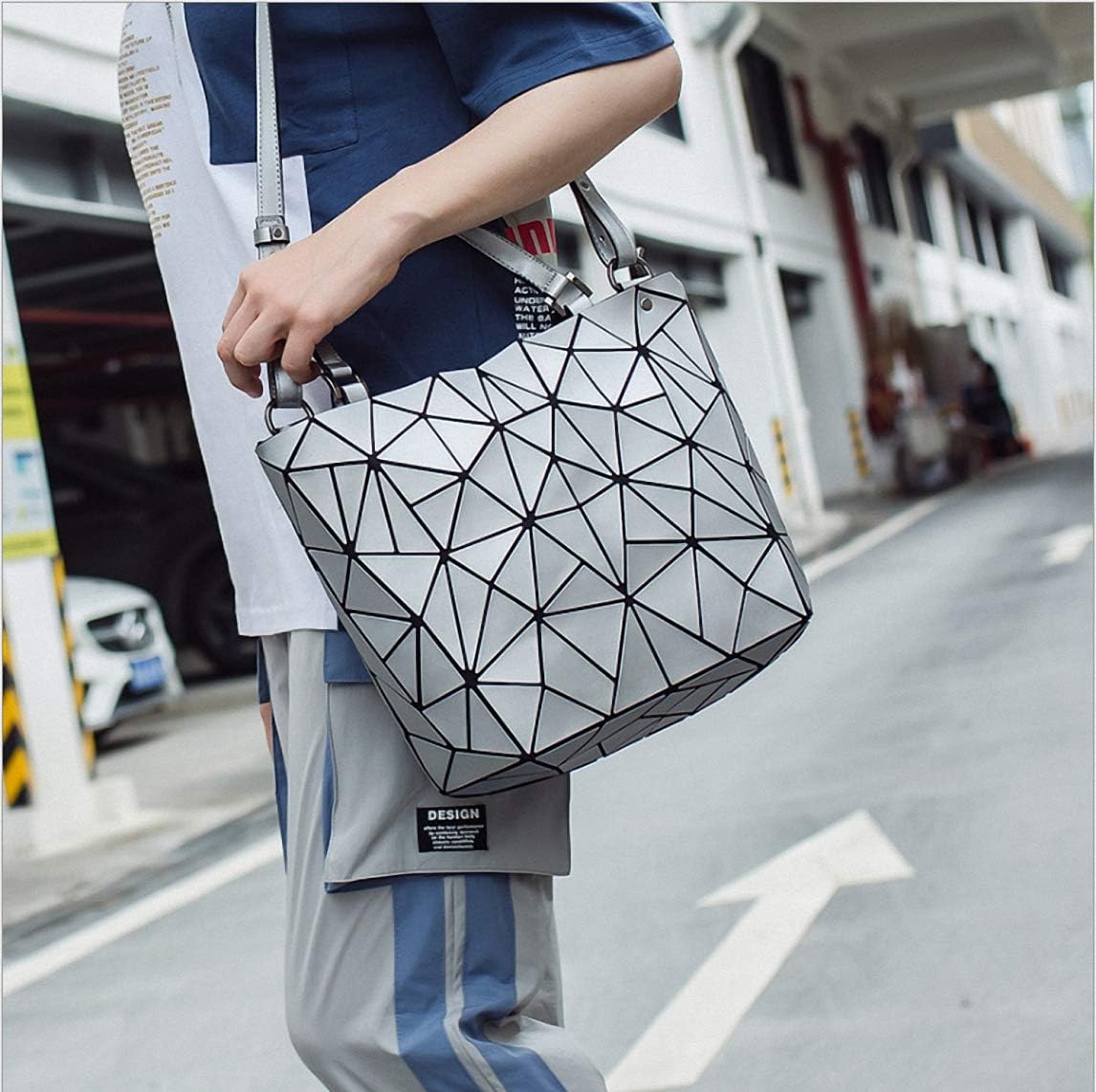 Geometric Lattice Top-handle Handbag for Women Matte Tote Purse Handbags Geometry Shoulder Bag - Image 9