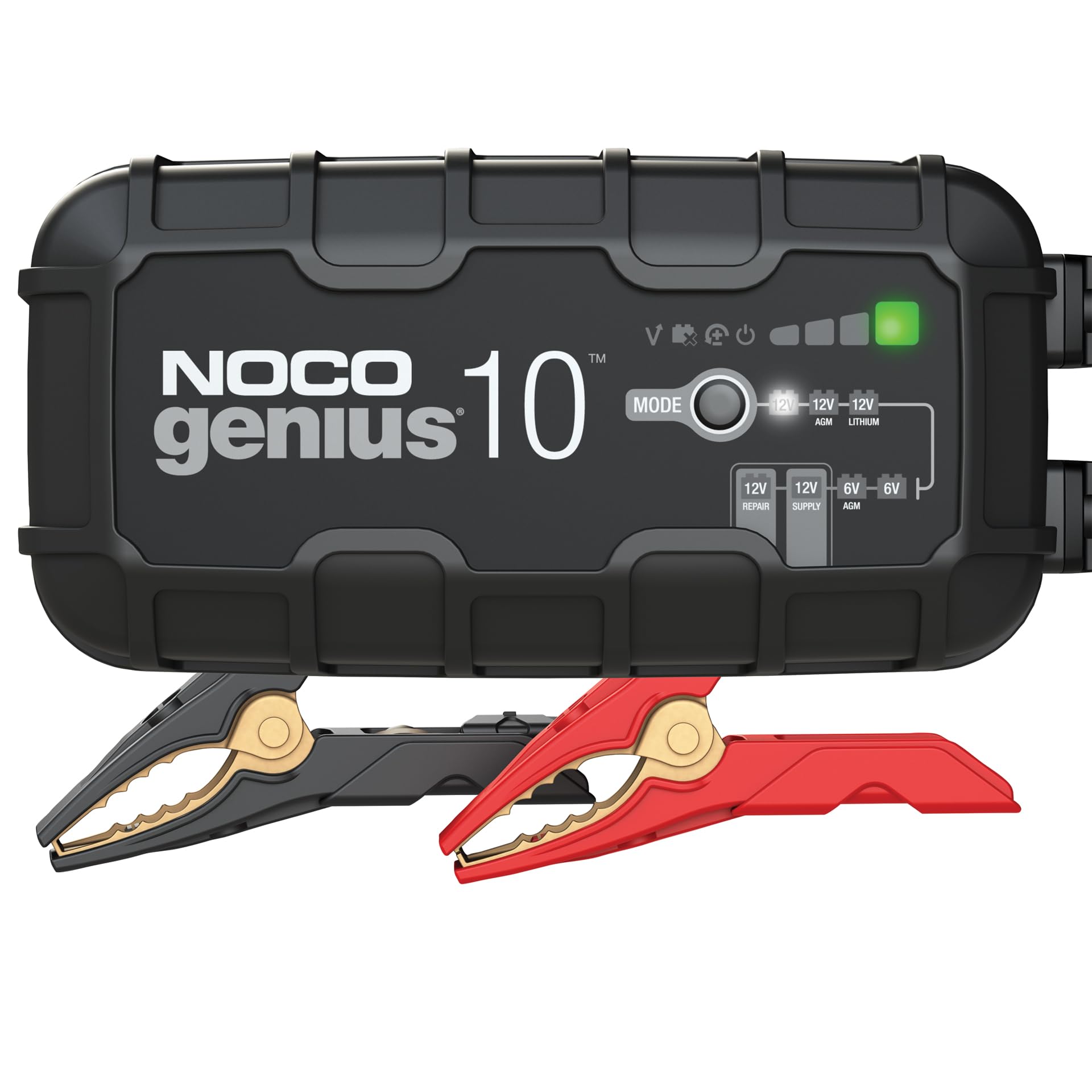 NOCO GENIUS10: 10A Intelligent Battery Charger, 6V/12V Charger, Trickle Charger and Desulfator with Temperature Compensation