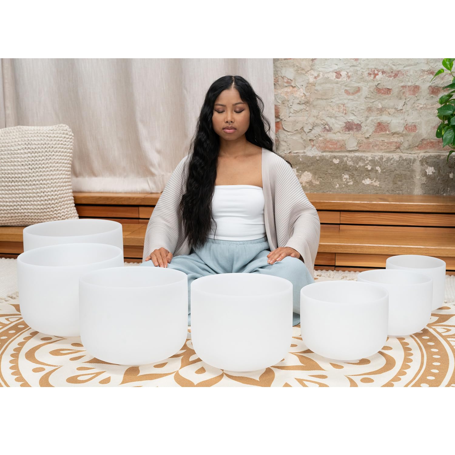 Meinl Sonic Energy CSBSETCHA Crystal Singing Bowl Chakra zestaw z kamertonem keepdrum