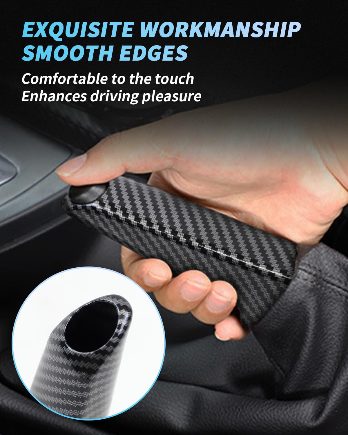 Housse De Poignée De Frein à Main Pour BMW - Noir Brillant Fibre Carbone, En ABS, Compatible Série 1/2/3/4/5/6/E/F