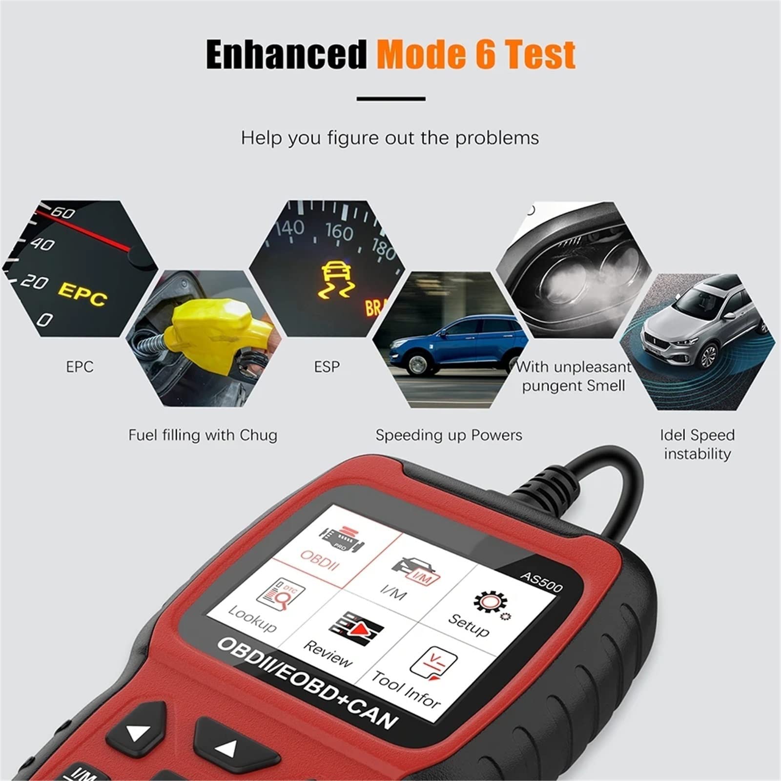 OBD 2 Scanner Motorcodeleser OBD Autodiagnose Autodiagnosetool Lebenslanges Kostenloses Update OBD2 Automotive Scanner AS500