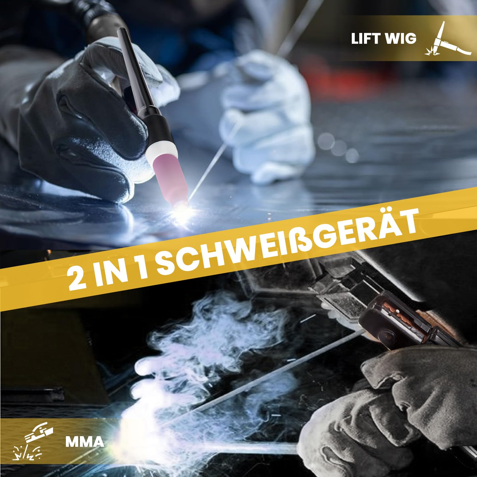 WIG Schweißgerät SSIMDER 140 A 2 in 1 Lift WIG/MMA Schweißgerät mit WP-17 WIG Schweißbrenner Elektroden Schweißgerät TIG-200 IGBT Inverter Schweißgerät Geeignet für Farm Repair Home DIY Autoreparatur