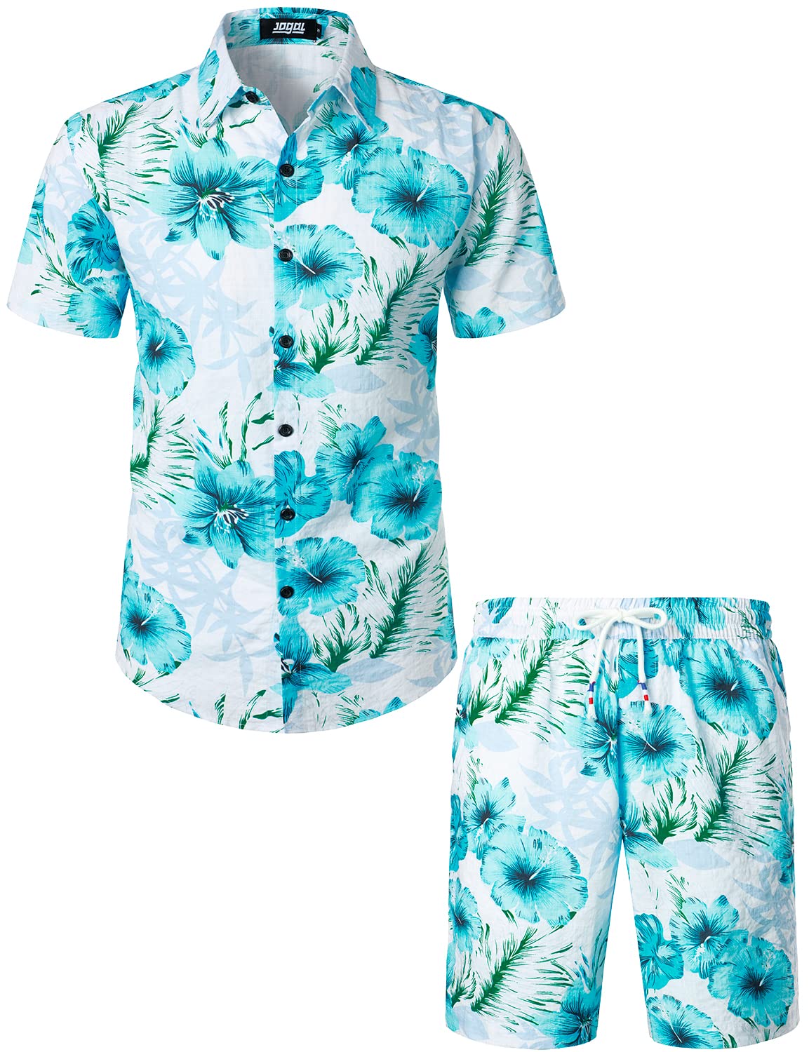 JOGAL Chemise hawaïenne homme manches courtes motif floral