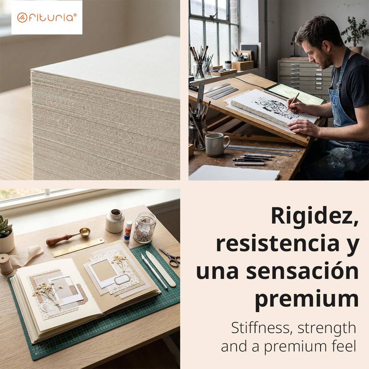 Folios A3 200gr 400 hojas, Papel Multiusos para Impresora, Folios para Proyectos, Ilustración, Lettering, Proyectos Creativos Profesionales, Papel A3 Oficina, Material Escolar - Ofituria (200gr, 400h)