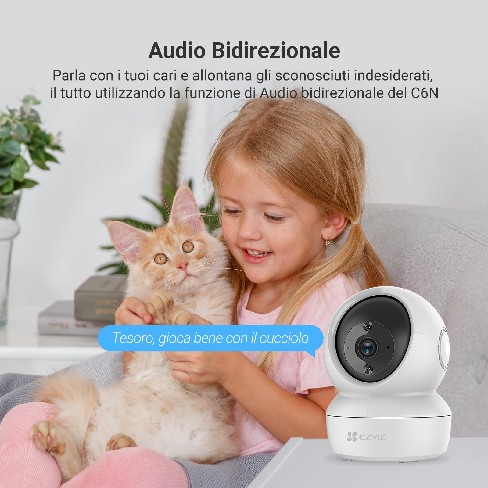 EZVIZ C6N Telecamera Wi-Fi Interno 1080p Pan/Tilt/Zoom Visione Notturna Tracciamento Movimento Audio Bi-direzionale