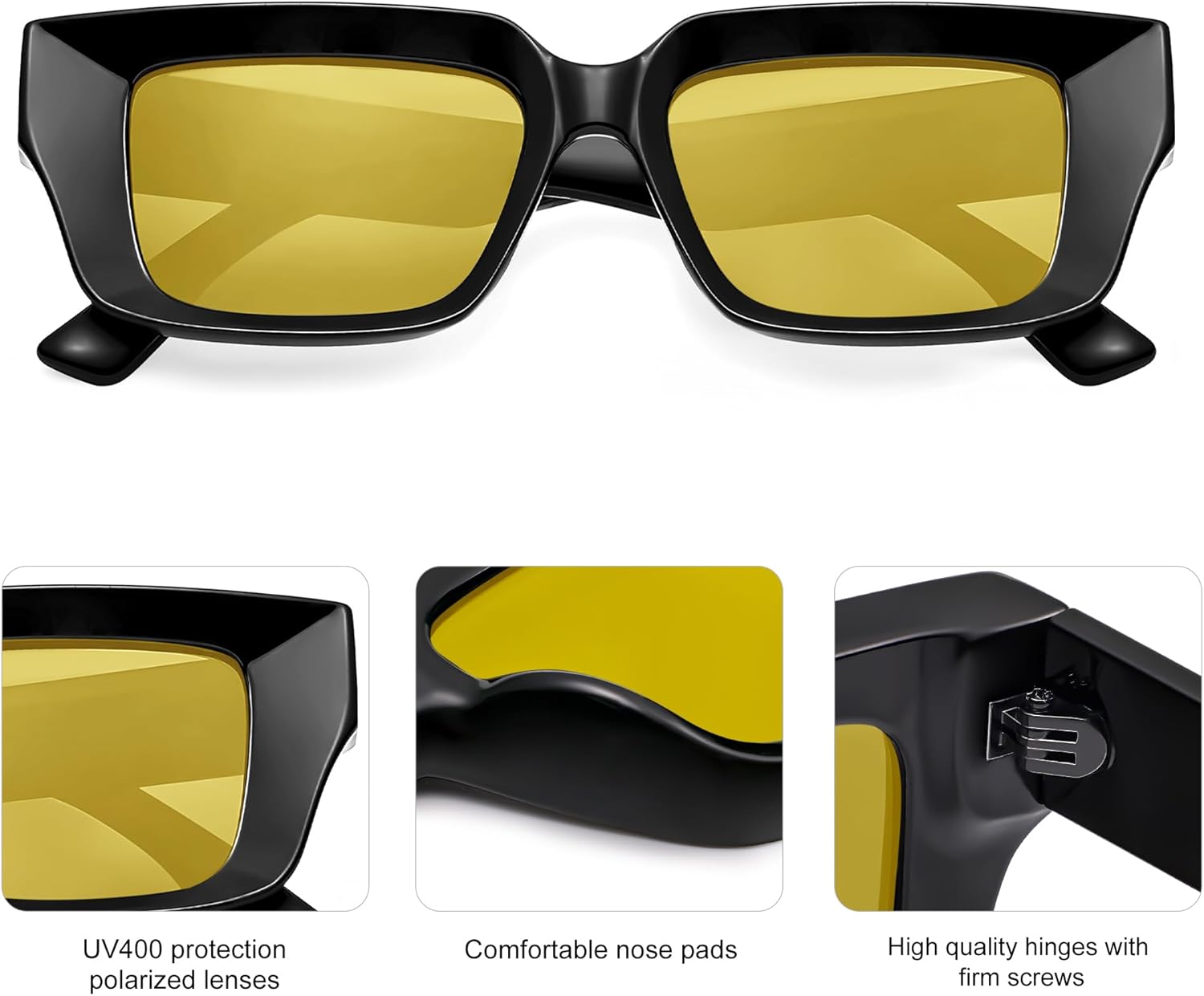 SOJOS Polarized Sunglasses Womens Men Trendy Square Small Y2K Designer Shades SJ2323 - Image 4