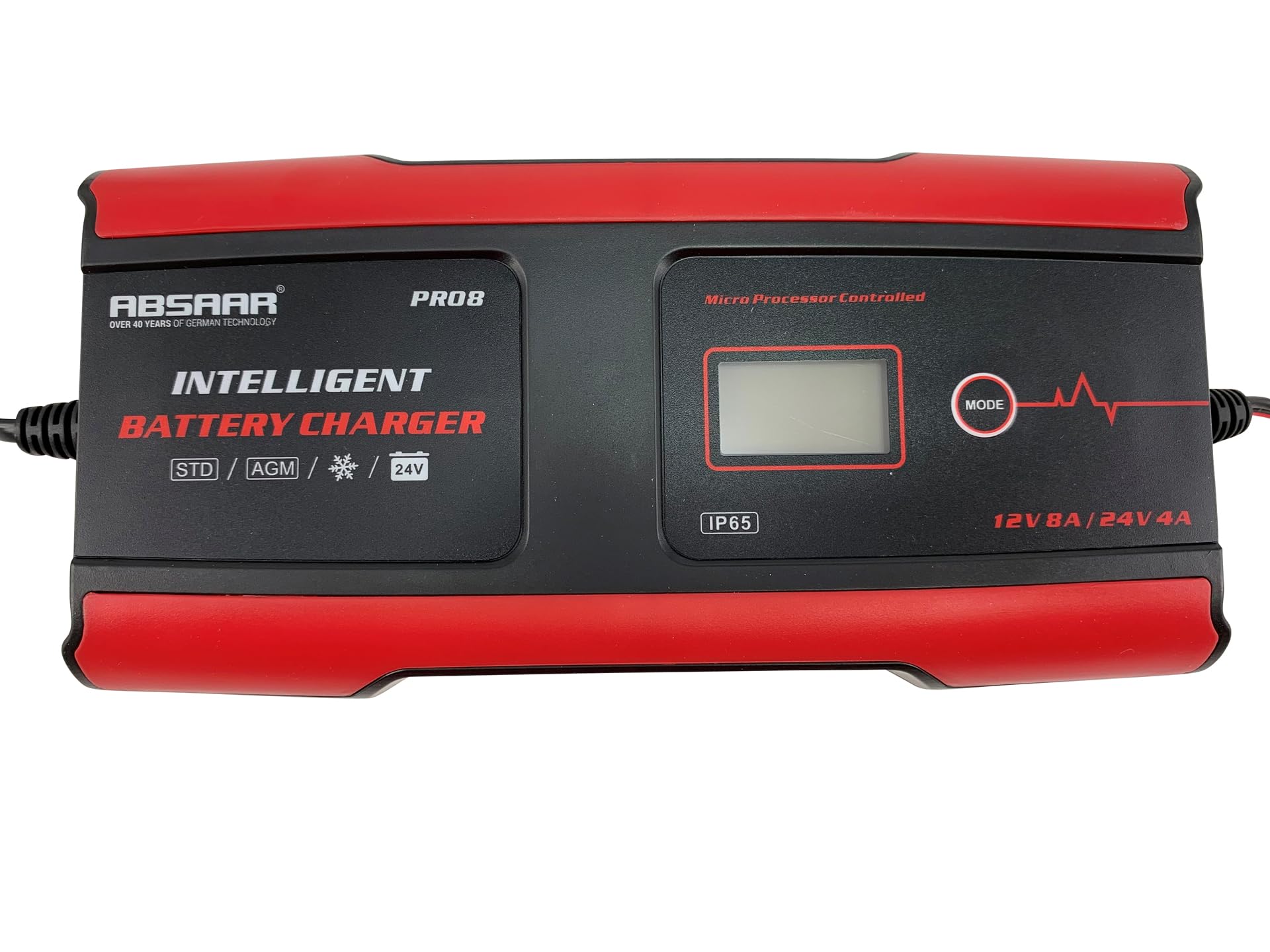 Absaar Auto Chargeur de batterie pour Voiture Camions Moto Capacité de batterie Jusqu'à 220AhAh AB-PRO8.0