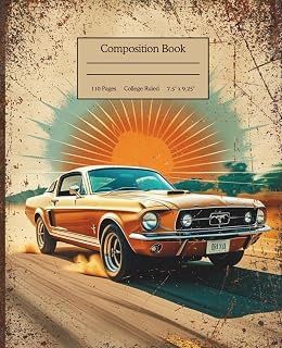 Mustang Composition Notebook for Students – College Ruled – Vintage Muscle Car School Journal for Gearheads and Car Lovers: Lined notebook with retro ... – perfect for school, journaling, or gift