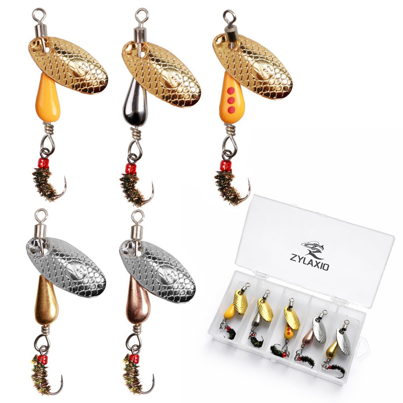 Trout Spinners, Rust-Resistant Brass Spinner Fly Lures, Fishing Lures for Trout, Bass, Salmon, Pike & Smallmouth Bass, Stream and River Fishing