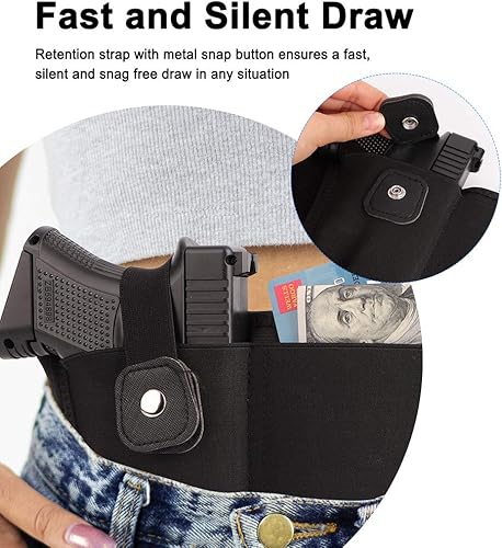 Miniatura 5 de Aomago - Funda de banda para el vientre para portación oculta de pistola, para mujeres y hombres, se adapta a Glock, Smith Wesson, Tauro, Ruger y