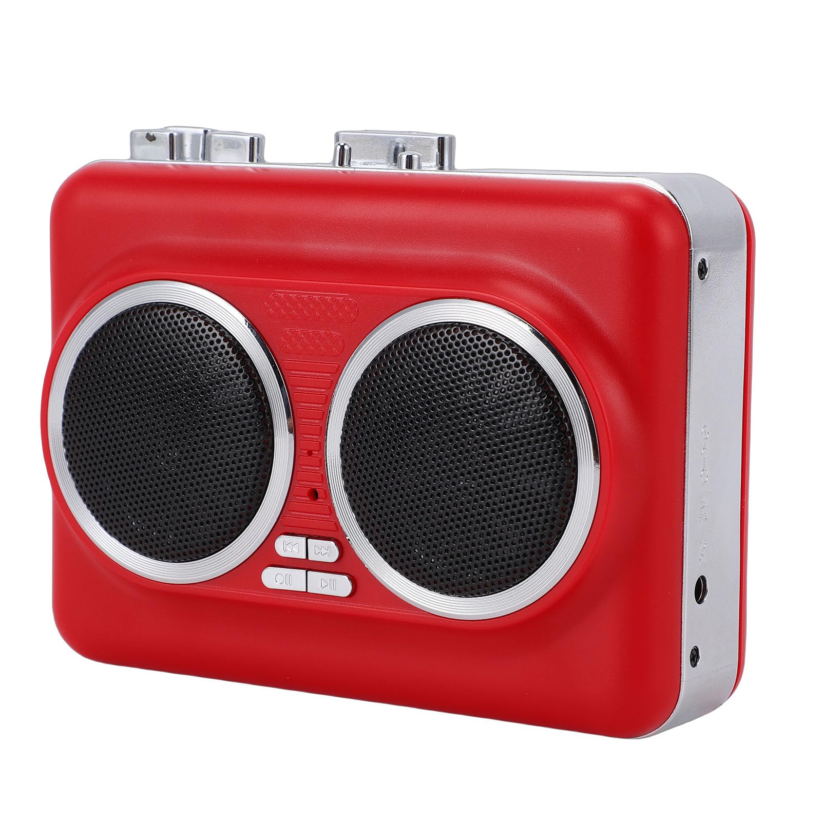 Generic Lettore di Cassette Portatile con Doppi Altoparlanti e Conversione USB per Amanti della Musica, Plastica Rossa, Design Compatto