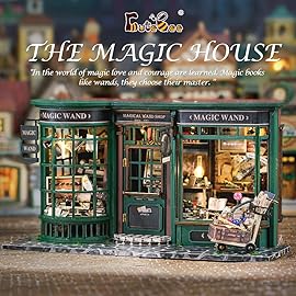 CUTEBEE DIY Miniature Dollhouse Kit, DIY Wooden Dollhouse Kit Miniature House Kit, Mini House Model for Adults and Teens, Creative Room Decorations, Gifts Idea for Family and FriendsMagic House