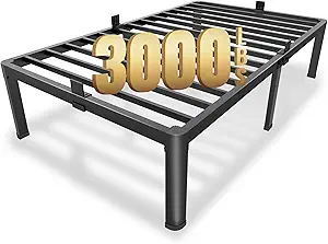 MAF 12 Inch Twin Metal Platform Bed Frame with Round Corner Legs, Mattress Slide Stopper, 3000 LBS Heavy Duty Steel Slats Support, No Box Spring Needed, Noise Free
