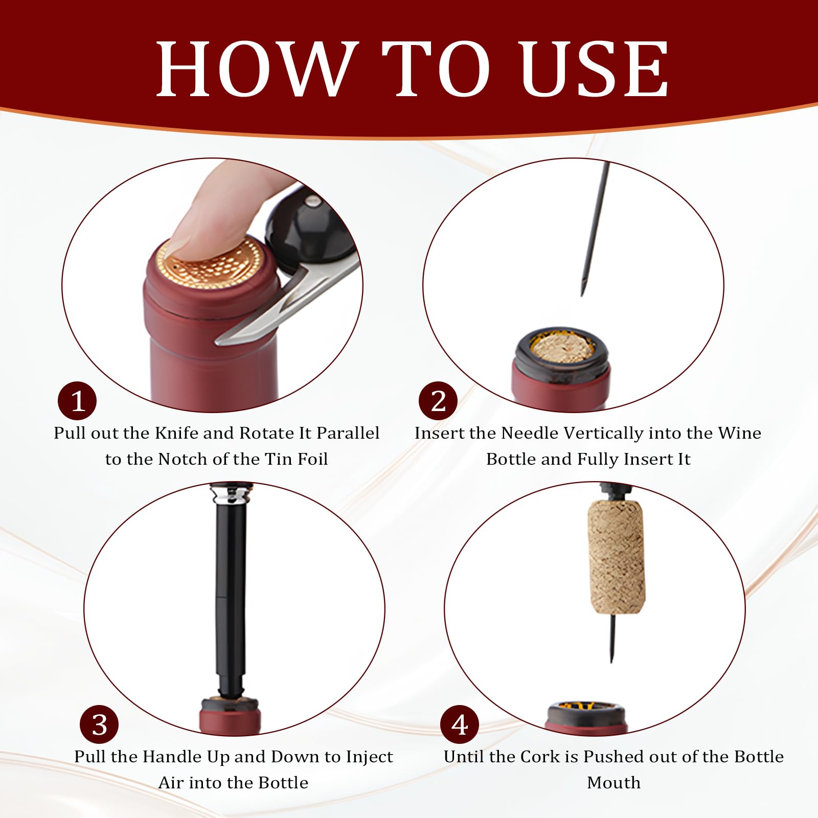 Cavatappi Vino Apribottiglie, stappa bottiglie cavatappi professionale Portatile Apribottiglie per vino apri bottiglia Cavatappi Vino a Pompa di Pressione Regalo per Gli Amanti Del Vino