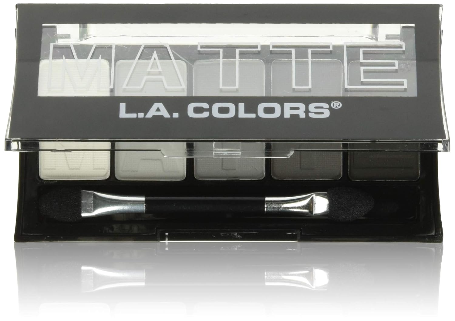 L.A. COLORS 5 Color Matte Eyeshadow, Black Lace, 0.08 Oz Black Lace 1 Count (Pack of 1)