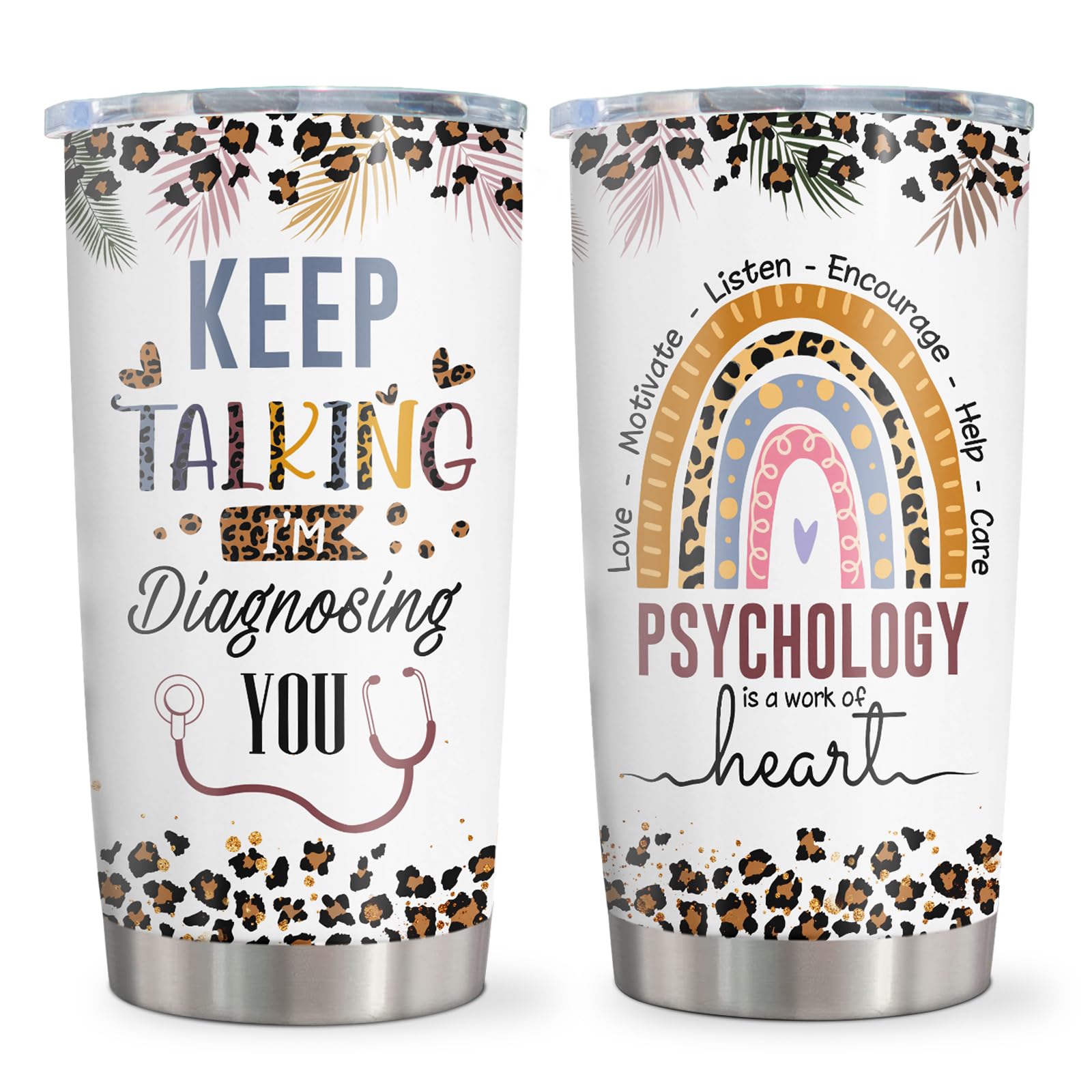 Psychology Gifts Tumbler 20oz, Mental Health Gifts for School Psychologist, Psychiatrist, Therapist, Therapy, Psychology Teacher