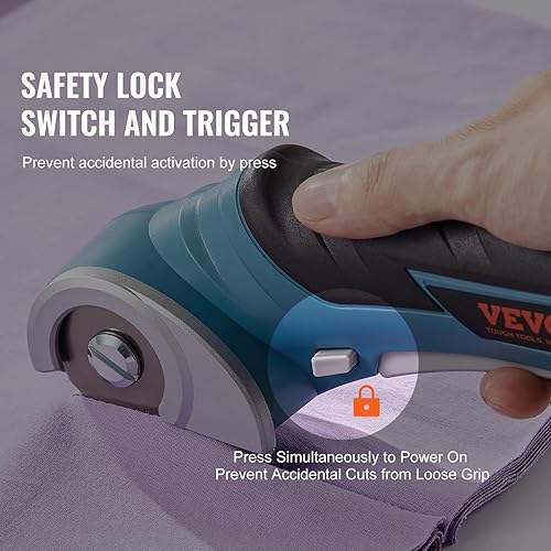 Miniatura 7 de VEVOR Tijeras eléctricas inalámbricas, 3.6 V 2000 mAh, mini cortador eléctrico de tela, hoja afilada SKH9 de 1.6 pulgadas, con hoja de repuesto y