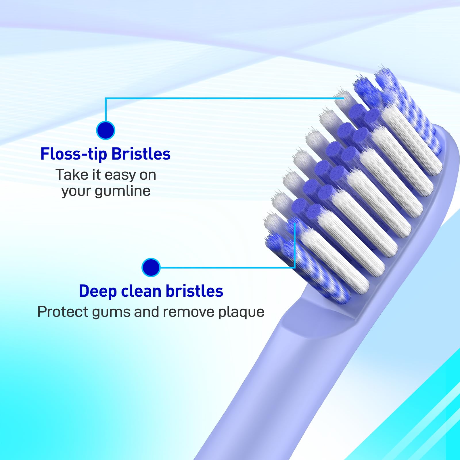 Cabezales de repuesto para cepillos de dientes compatibles con Colgate Hum - Cabezales de cepillo compatibles con cepillo de dientes eléctrico Hum Connected Smart Battery (8 unidades, azul)