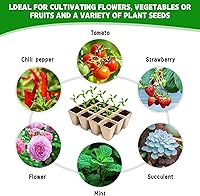 Vista 5 de 10 paquetes de bandejas de inicio de plántulas, 120 celdas biodegradables macetas de iniciación de semillas, kit de bandeja de germinación