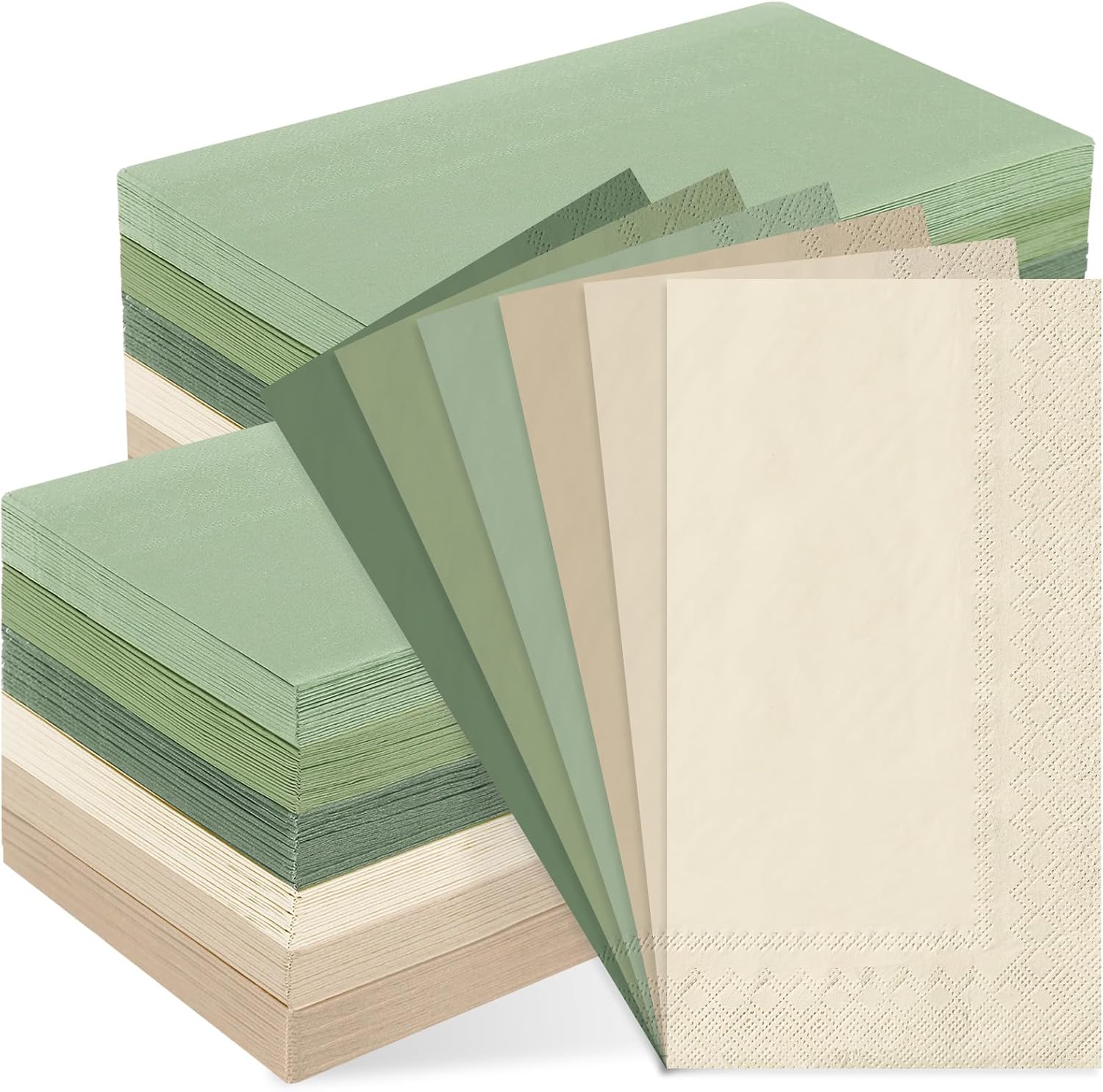 Whaline 120Pcs Sage Green Guest Napkin Nude Sage Green