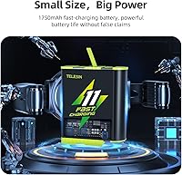 Vista 2 de TELESIN Cargador USB rápido, paquete de 2 baterías para GoPro Hero 12, kit de cargador de batería de carga súper rápida para Go Pro 12 11 10 9