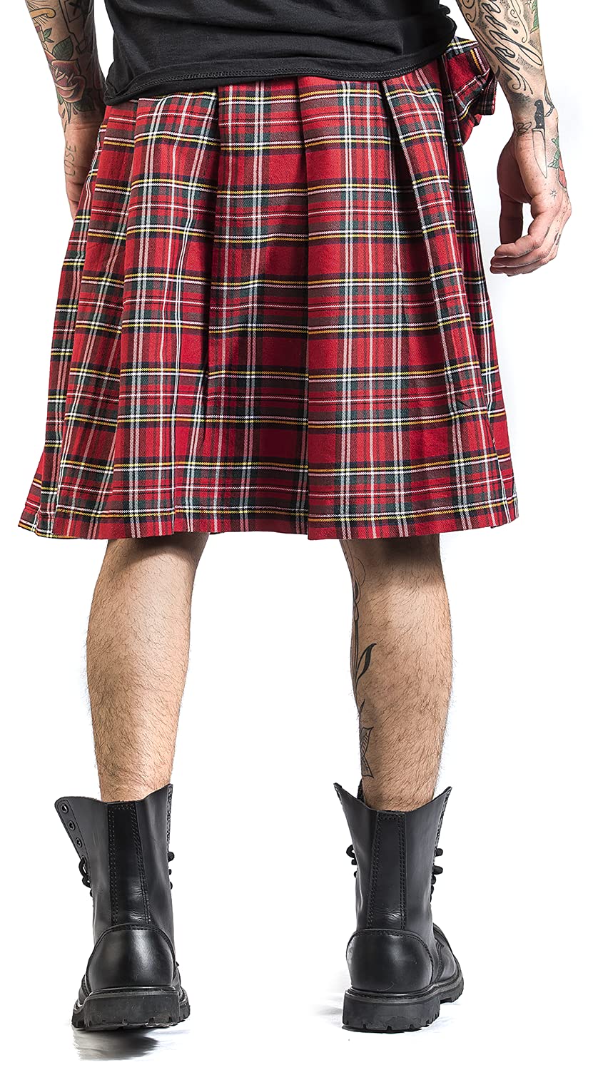 Fear is Over Kilt Uomo Gonna al Ginocchio Rosso