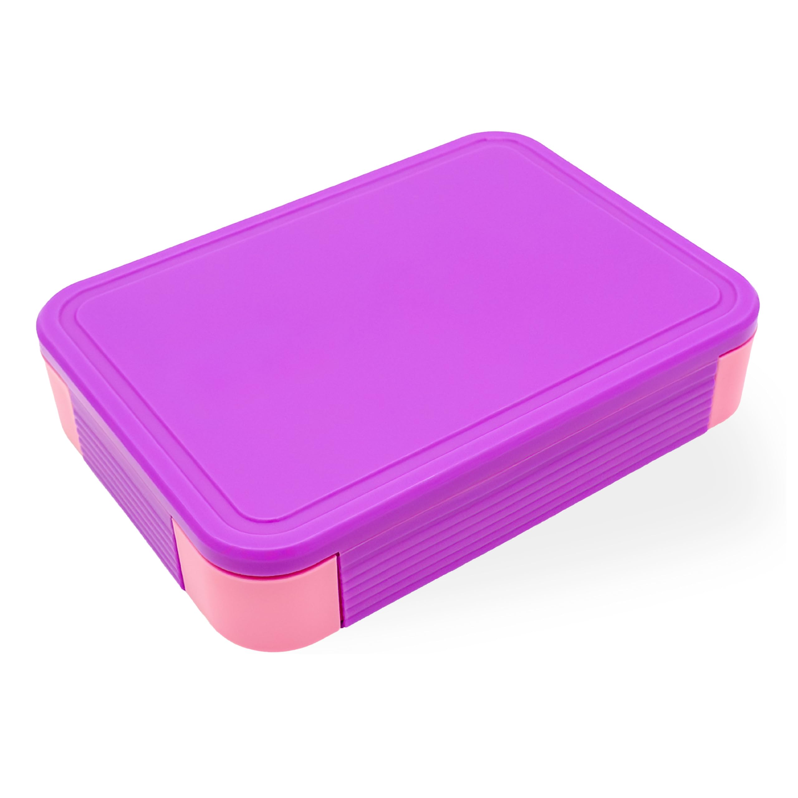 Meekco Lunch Box with Six Compartments – Large Capacity, Leakproof, BPA-Free, Microwave & Dishwasher Box – Bento Box with Spoon and Fork - Adult - Purple/Pink