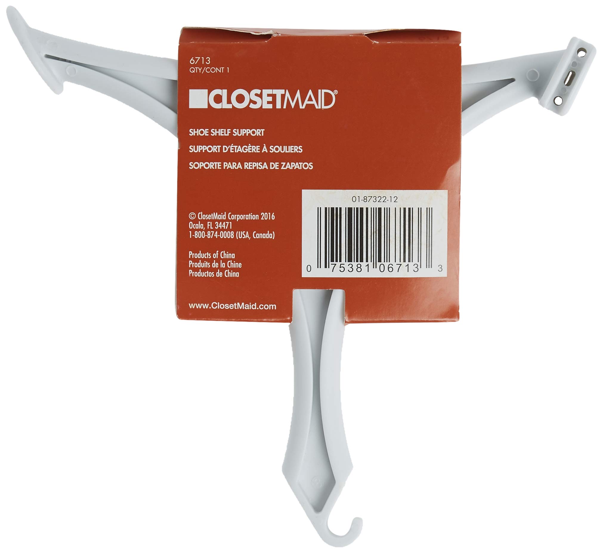 Amazon.com: ClosetMaid 6713 Shoe Support Bracket, White 4 ft : Tools & Home  Improvement