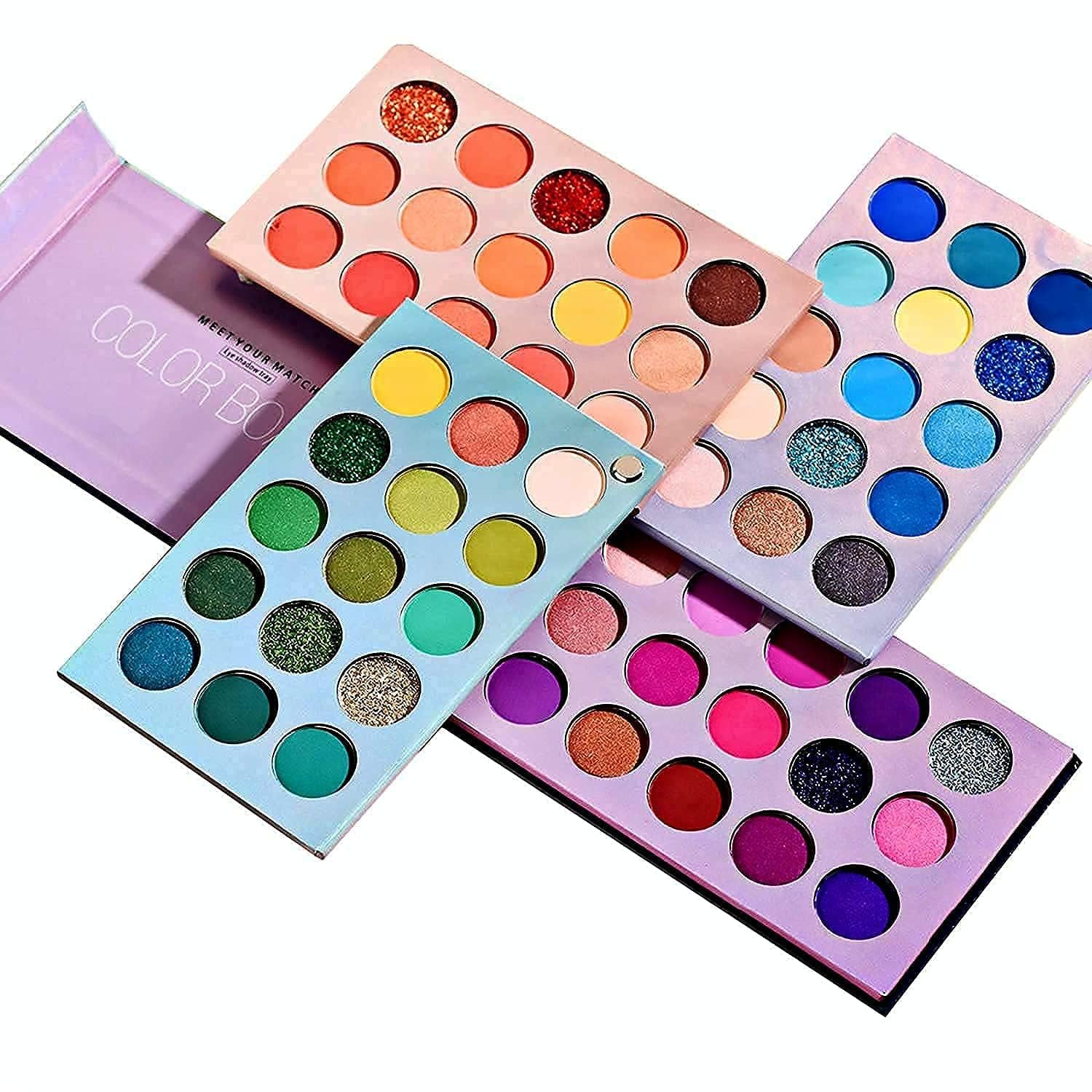 60 Colours Professional Eye Shadow Palette - Natural Powder Lightning to High Pigmentation & Matte Sparkling Metal Eyeshadow
