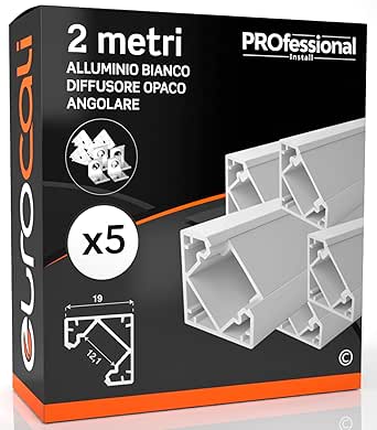 5 Profili Angolari Per Strisce LED V-TAC - 21.3x15.8mm, Grigio Chiaro - Foto 5