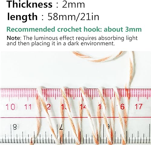Miniatura 5 de Hilo de ganchillo que brilla en la oscuridad, hilo de ganchillo luminoso para manualidades, Halloween, Navidad, hilo de coser, suministros de fiesta