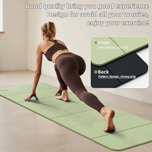 Miniatura 4 de Tapete de yoga plegable extra grueso de 0.32 pulgadas, material POE ecológico, tapete de fitness de diseño antideslizante, tapetes de entrenamiento