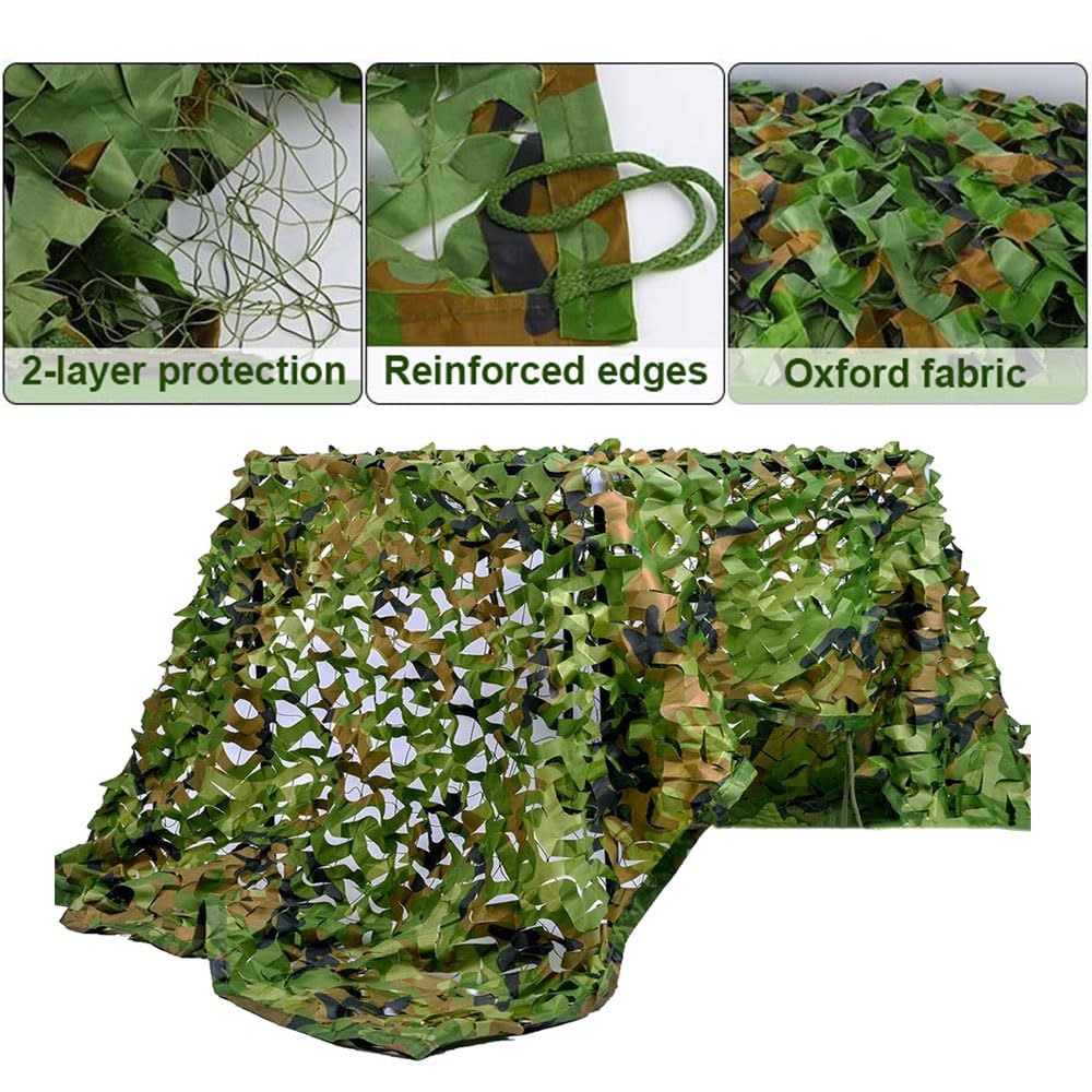 Tarnnetz Bundeswehr Tarnung Net 1m 1.5m 2m 4m 5m 6m 7m 8m 9m 10m 12m 14m 15m 16m 20m Camouflage Netz Wald Jagd draußen Sichtschutz(Größe:10x10m)