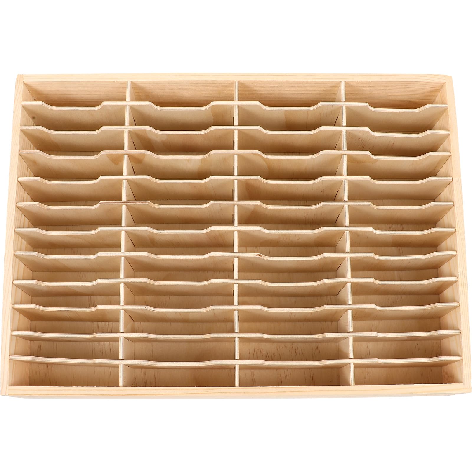 ULTECHNOVO Caja de Madera Múltiples Compartimentos para Almacenamiento y Protección de Teléfonos y Llaves, Organizador de Escritorio Adecuado para Aulas y Oficinas
