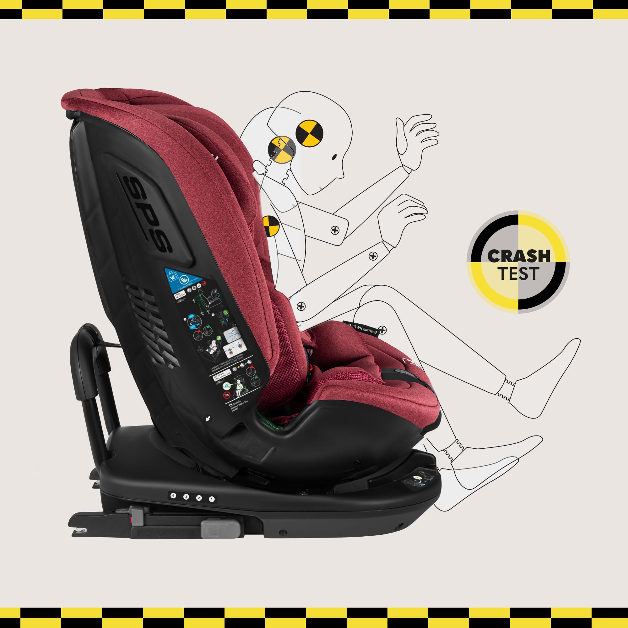 Lionelo Bastiaan RWF Baby- und Kleinkindautositz 0-36 kg von 40–150 cm | 360° drehbar ISOFIX-zertifiziert i-Size R129 neuester Standard, Befestigung vorne und hinten, Seitenschutz, voll verstellbar