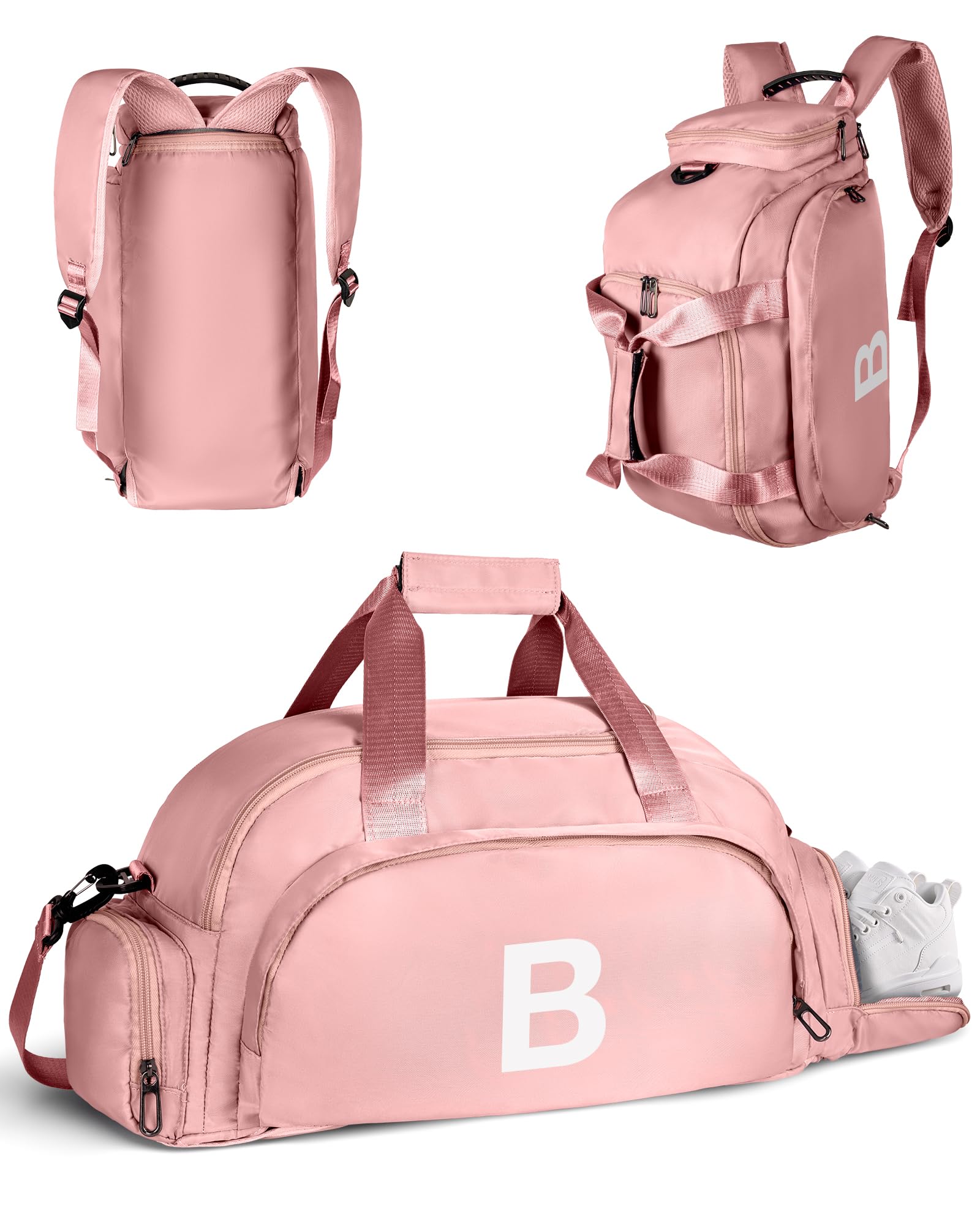 Vogewood Birthday Gifts for Granddaughter Daughter Sister, Initial Gym Bags with Shoe Compartment, Dance Bag for Girls, Monogram Kid Overnight Bags,