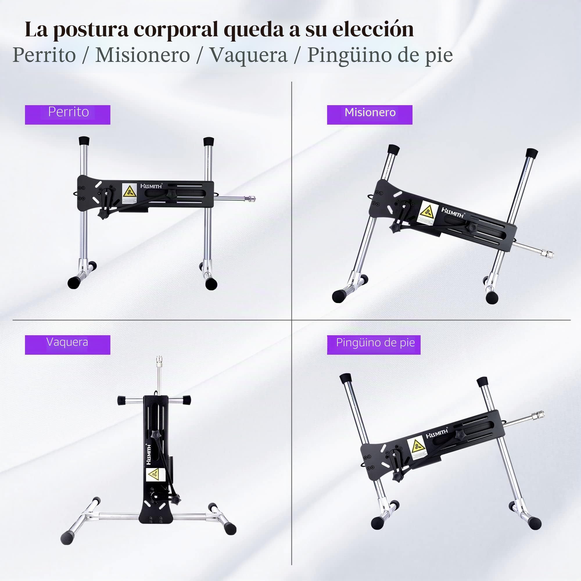 Máquina de sexo Premium Hismith con Consolador de silicona de dos capas, máquina de follar automática súper silenciosa con estuche de transporte (8.3''Consolador de silicona pura)