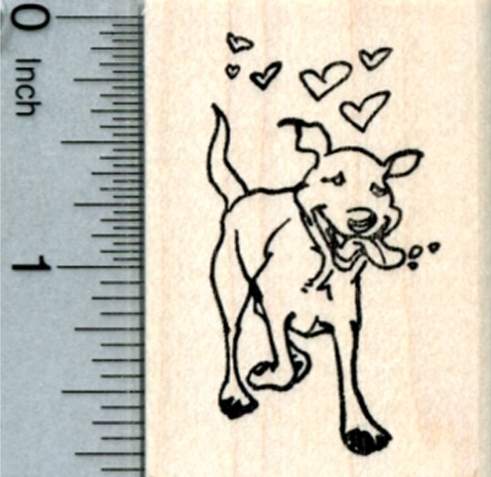 Pit Bull Rubber Stamp, Loving Dog