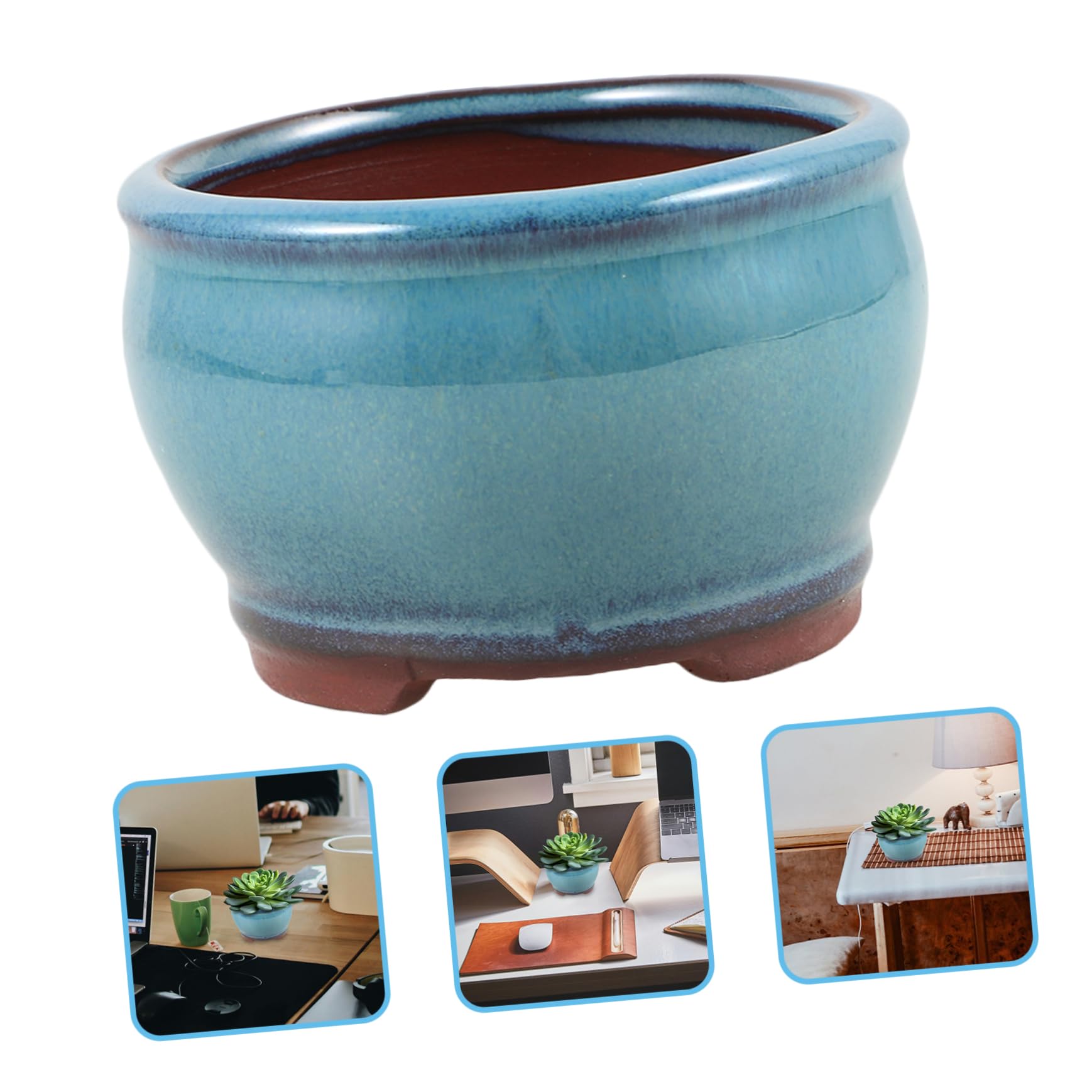 BESPORTBLE 5St Saftige Spargel-Topfpflanze Sukkulenten Pflanzgefäß Tischdekoration Pflanzgefäß Dekorative Pflanzentöpfe blumentopf Desktop-Topf für Sukkulenten Desktop-Pflanztopf lila Ton