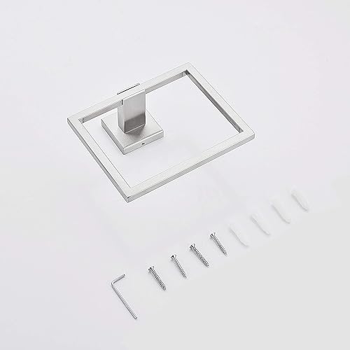 Miniatura 7 de Toallero de mano, accesorios de baño, toallero de mano de acero inoxidable SUS304, acabado cromado, toallero cuadrado para baño, montaje en pared.