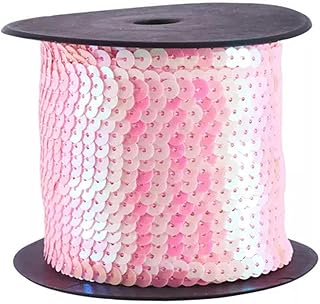 Tira de Lentejuelas Planas de 6 mm, 100 Yardas, para Manualidades, Color Rosa