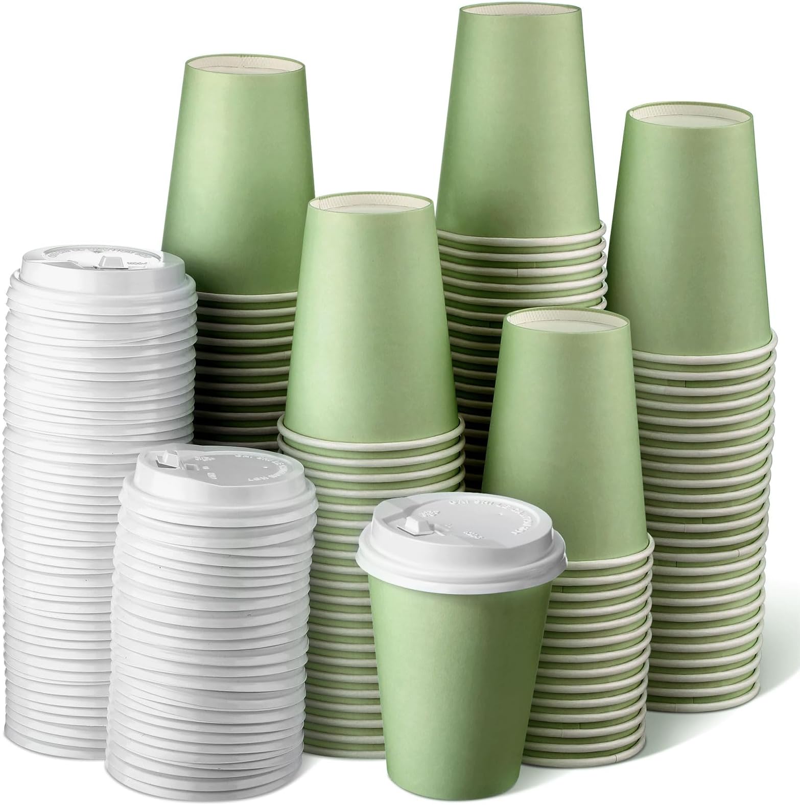 Amazon.com: AimFun 100 Pcs Sage Green Paper Cups 9oz Disposable Coffee ...