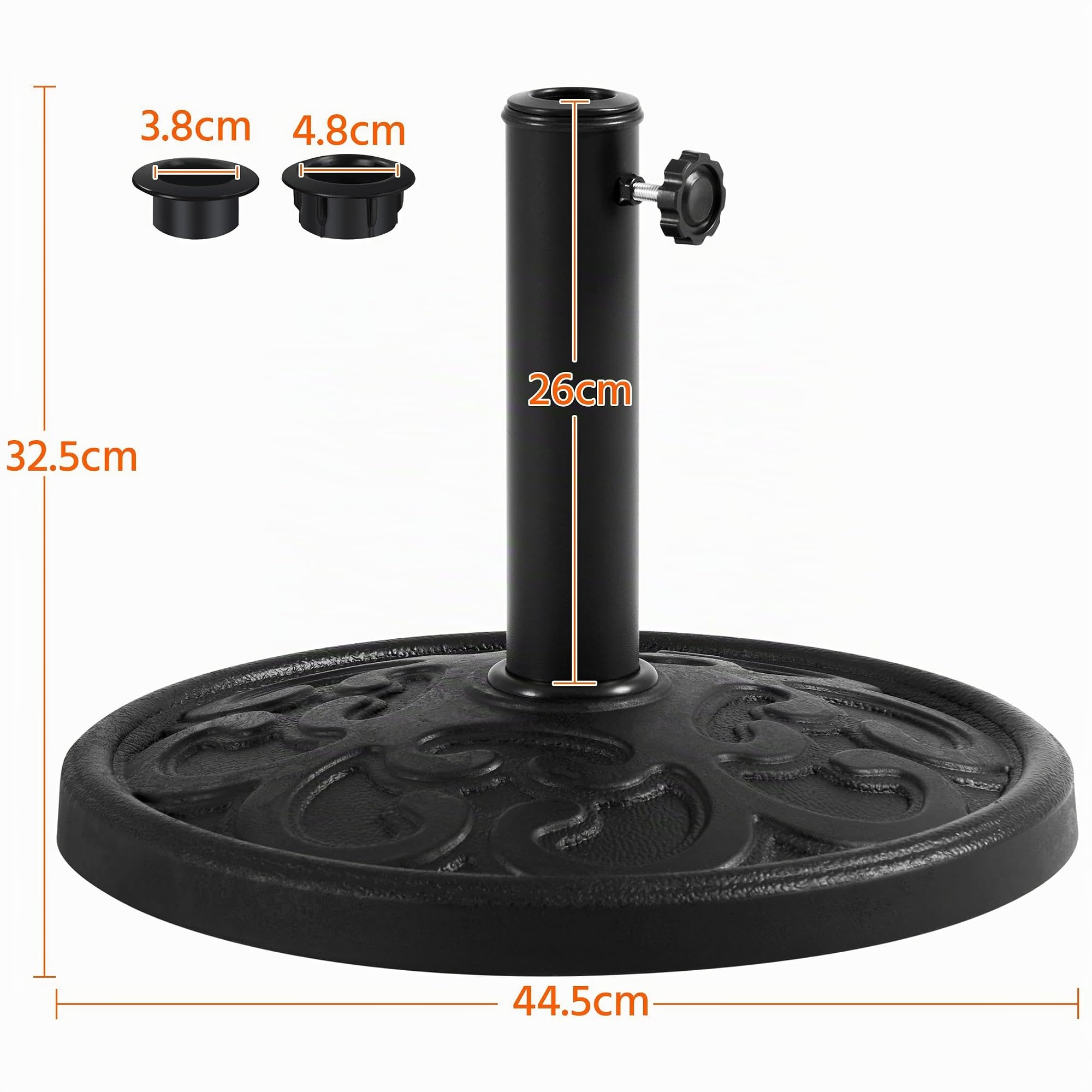 Yaheetech Pied de Parasol Rond Lestage 10 kg Style Vintage