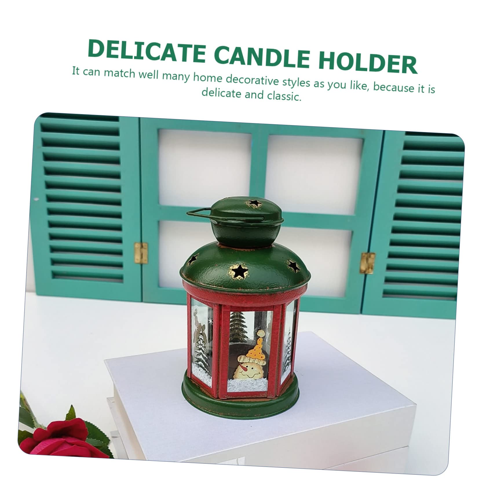 PRETYZOOM 2 Piezas De Decoraciones Navideñas Candelita Navideña Linterna Jaula Vela Linterna Decoraciones De Mesa Linternas Navideñas De Mesa Portavelas De Navidad Colgante